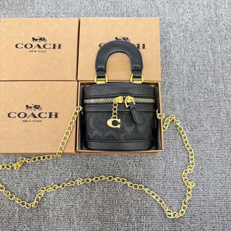 Coach Black Bucket Bag with Chain