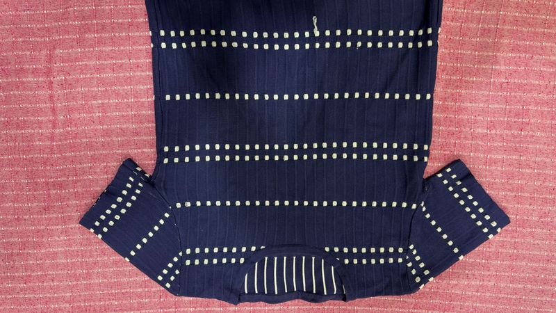 Navy Blue Striped Blouse