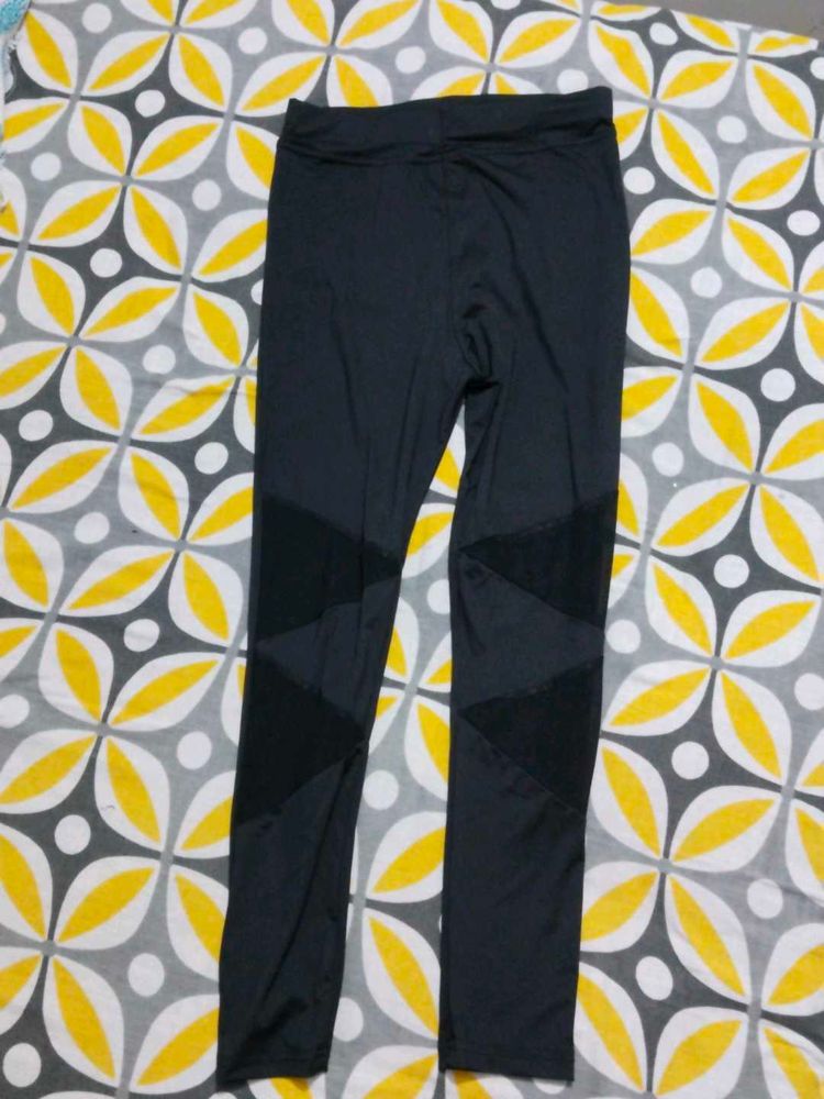Stylish Black Leggings with Mesh Panels