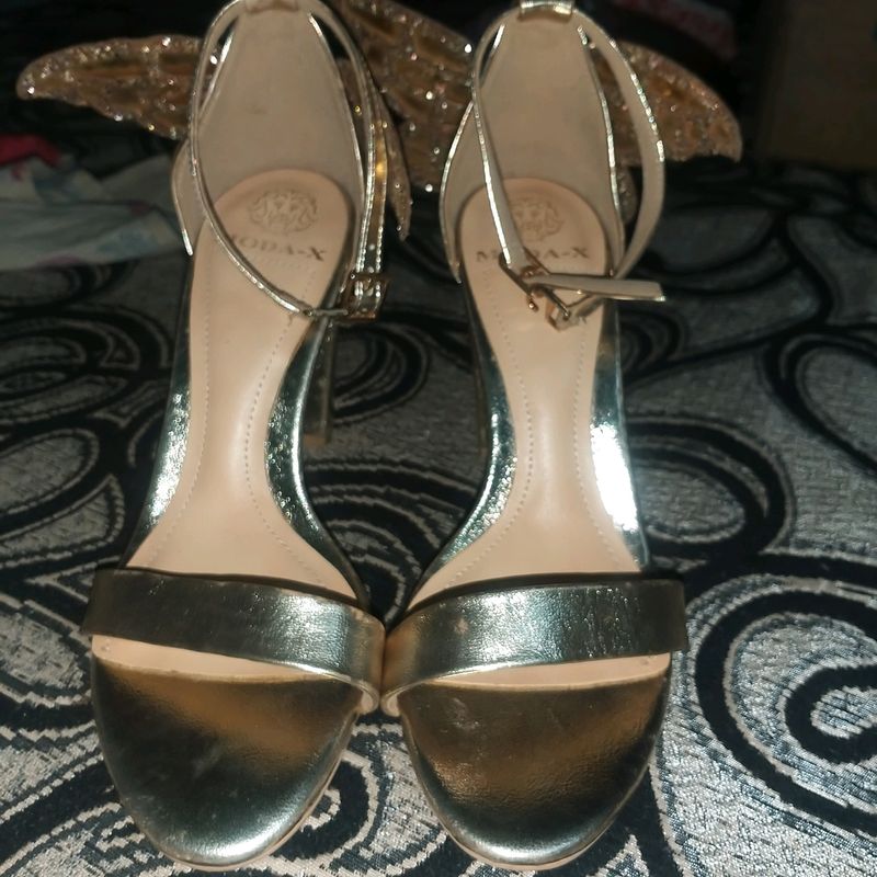 New Cute Heels Sandal Glittery Butterfly