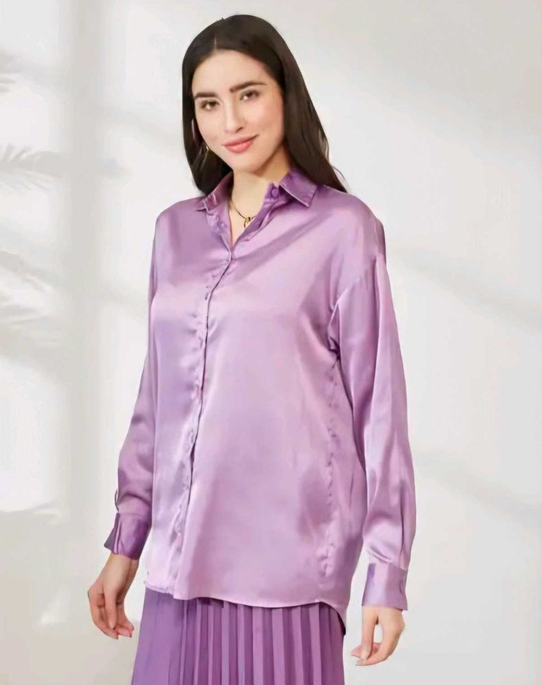 Shein Satin Button-Up Shirt