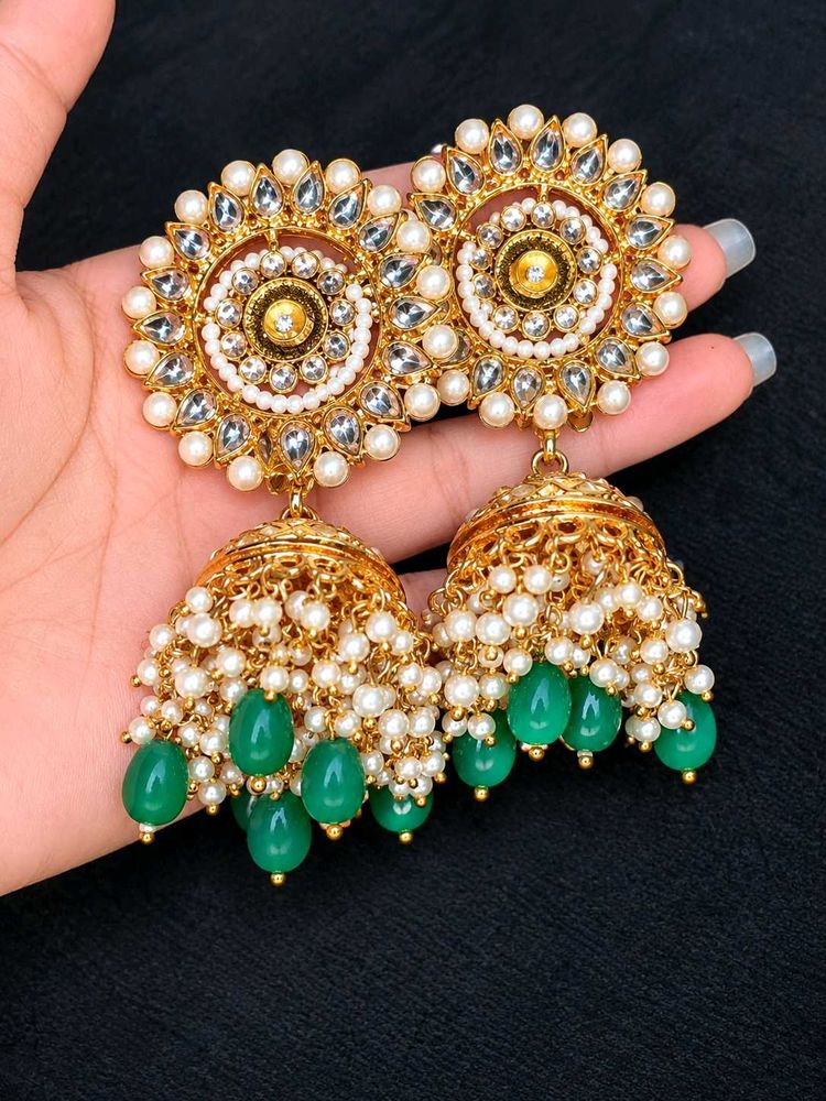 Beautiful Green Jhumka Earrings