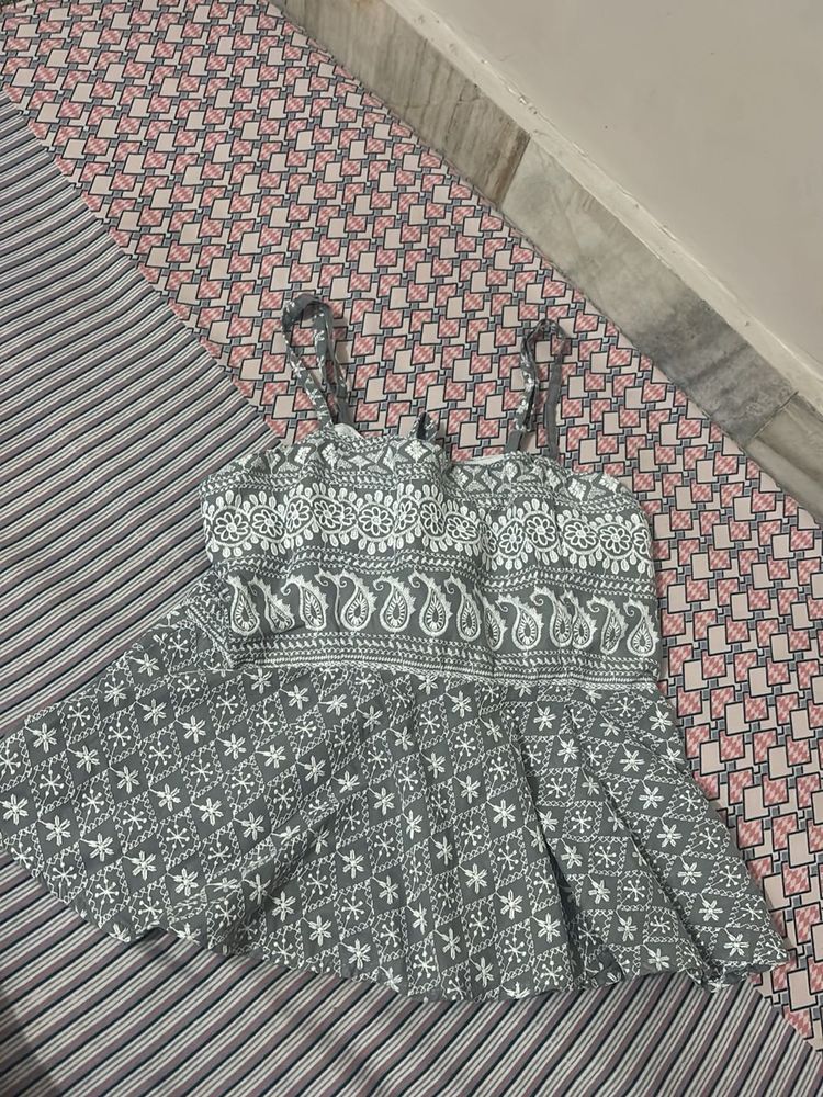 Stylish Grey Peplum Top