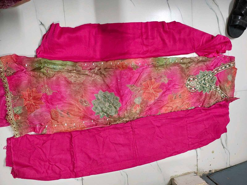 Vibrant Floral Kurta Set with Dupatta