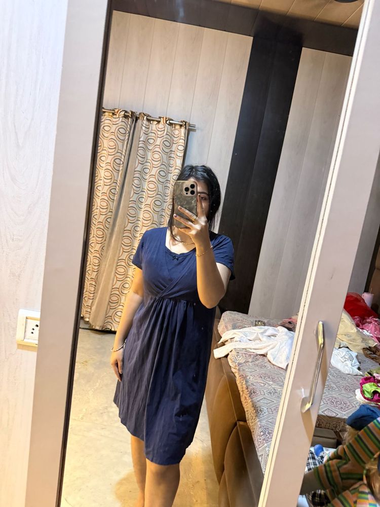Comfortable Navy Blue Casual Dress❤️🦋