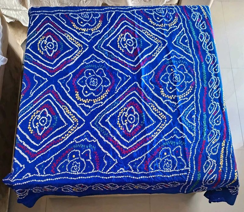Vibrant Blue Bandhani Saree