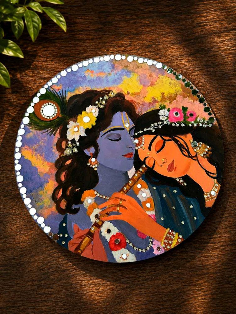 Handmade Radha Krishna Painting