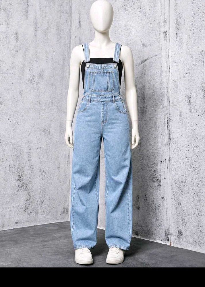 New Light Wash Denim Overalls