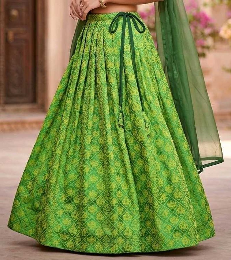Vibrant Green Printed Lehenga