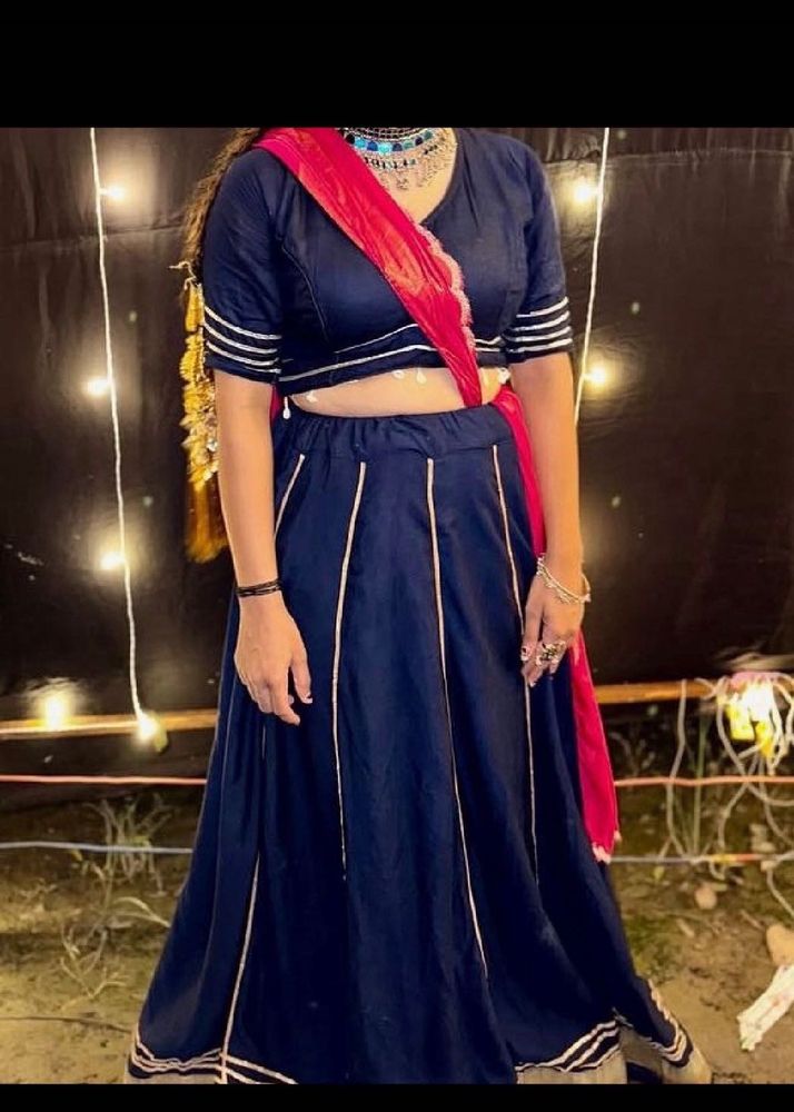 Navy Blue Lehenga Choli without duppata