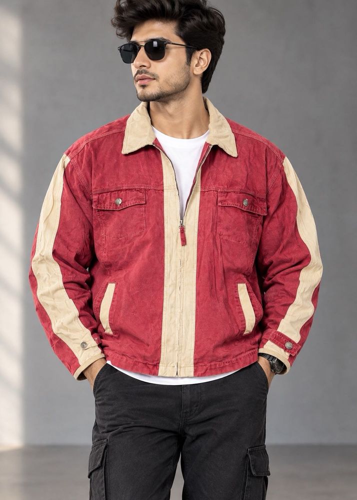 Men's Color Block Zip-Up Jacket