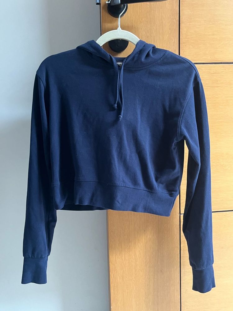 Navy Cropped Hoodie