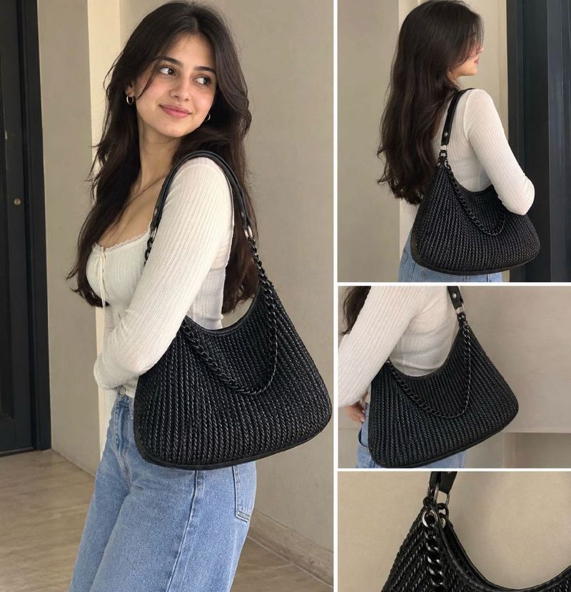 Westside Chic Woven Shoulder Bag
