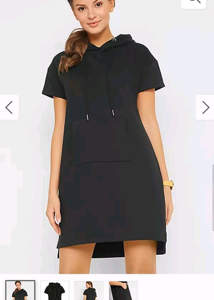 Hoodie Half Shirt Dress