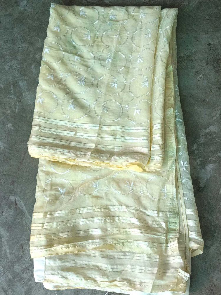 Elegant Light Yellow Saree