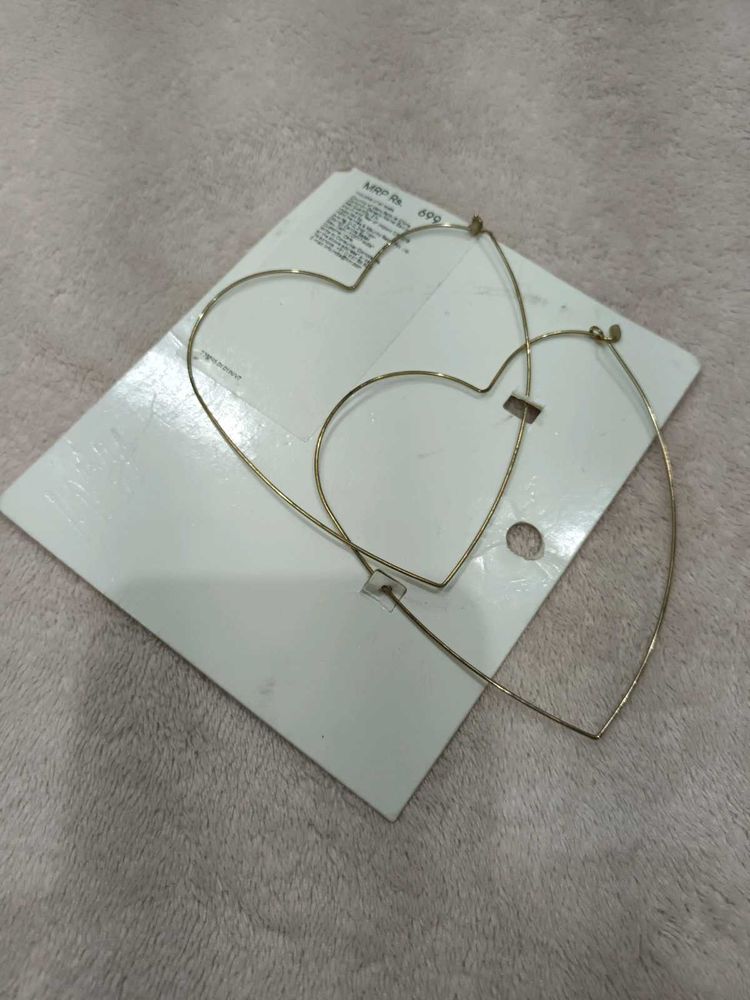 Gold Heart Hoop Earrings