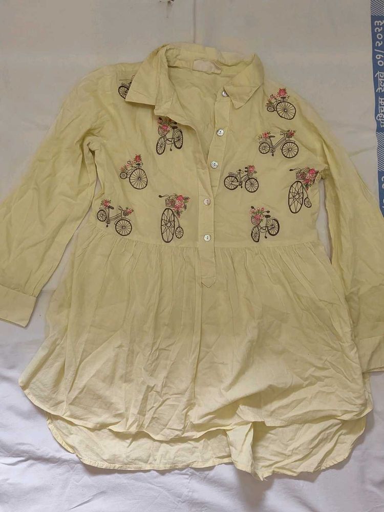 Cute Bicycle Print Shirt
