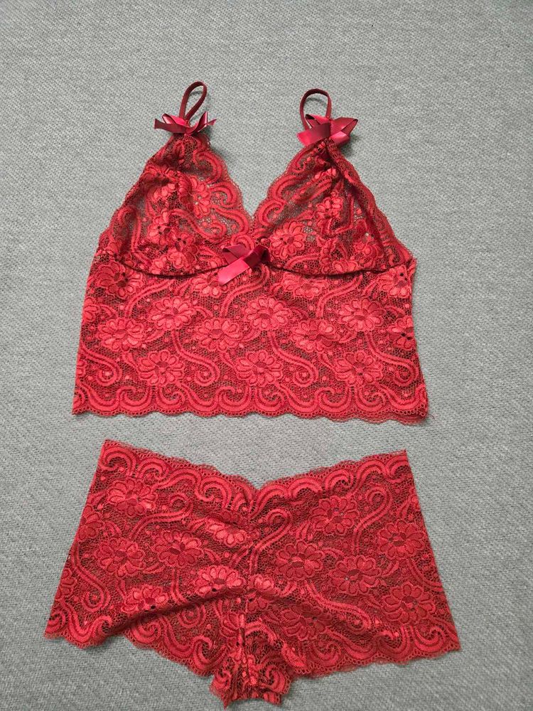 Red Lace Lingerie Set