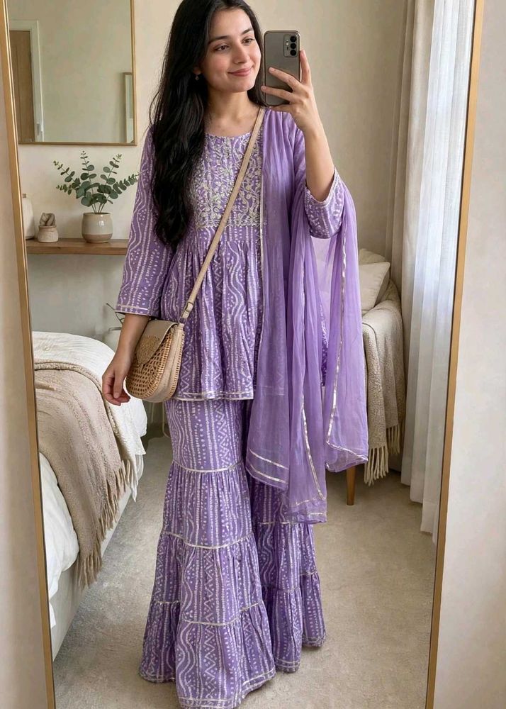 Lavender Sharara Set with Dupatta