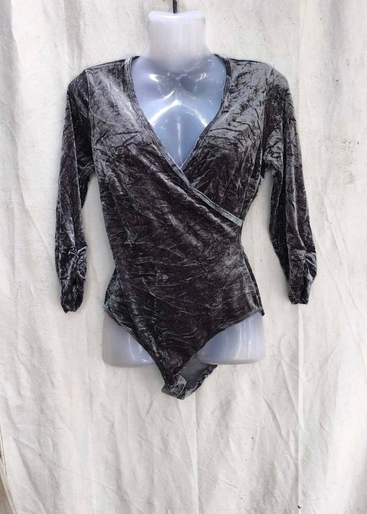 I. Velvet Wrap Bodysuit