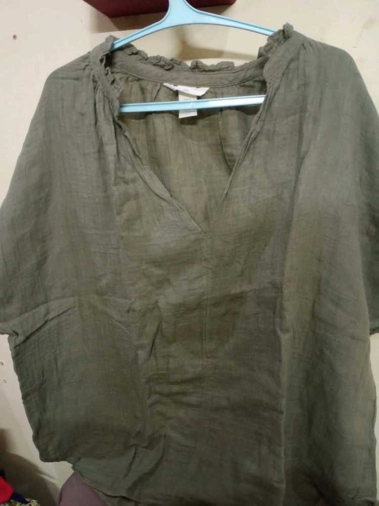Olive Green Relaxed Fit Tunic
