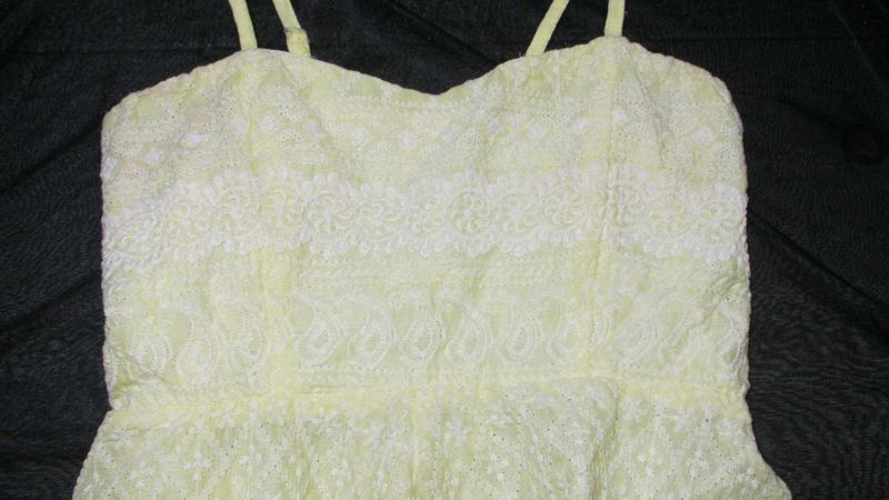 Yellow Embroidered Cami Top