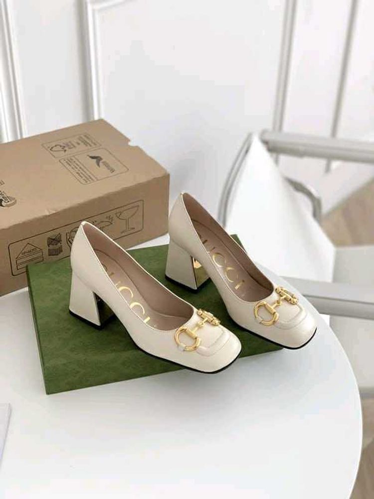 Gucci Cream Patent Leather Heels