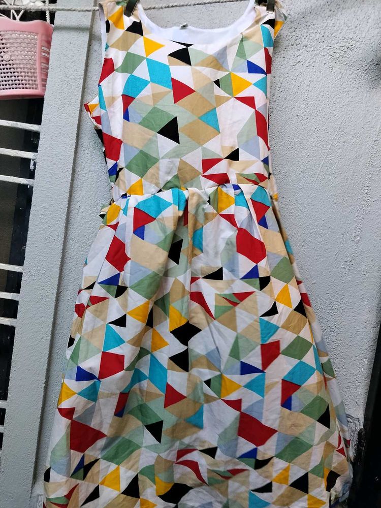 Colorful Geometric Print Dress