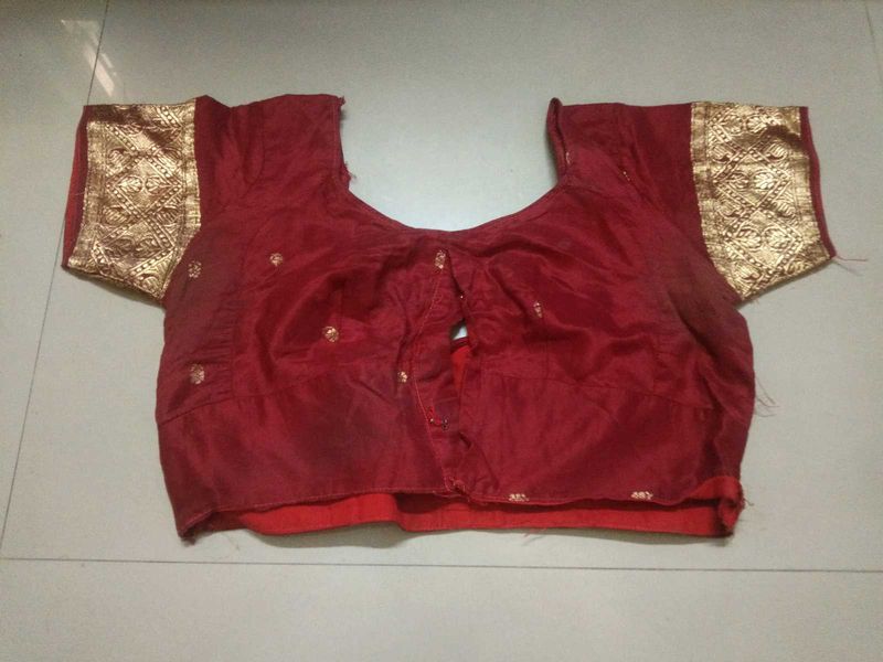Silk Jari Maroon Blouse