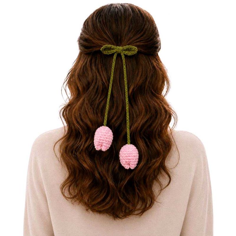 Handmade Crochet Tulip hairtie