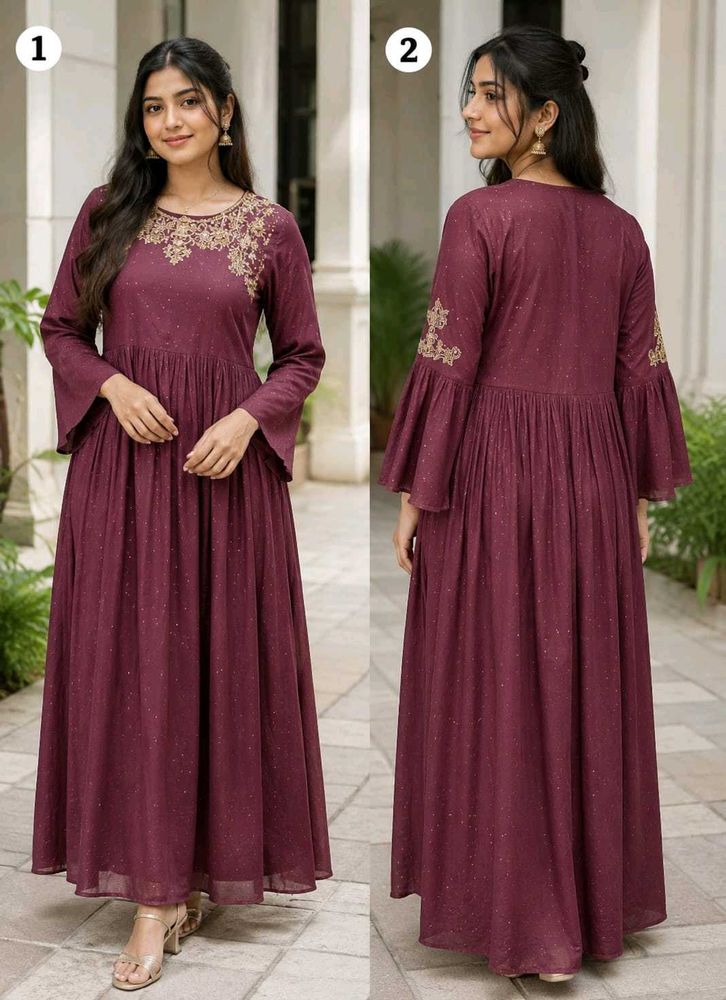 Coffee Brown front slit kurti dress(Women's)