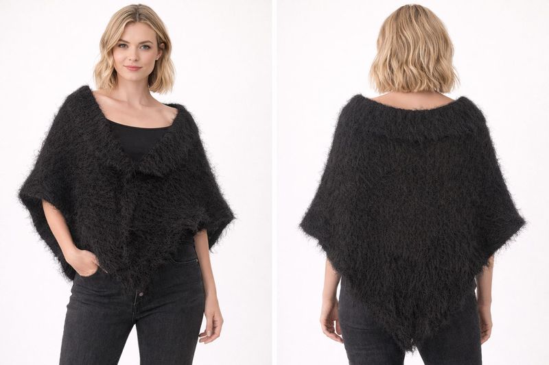 Black Fuzzy woollen shrug