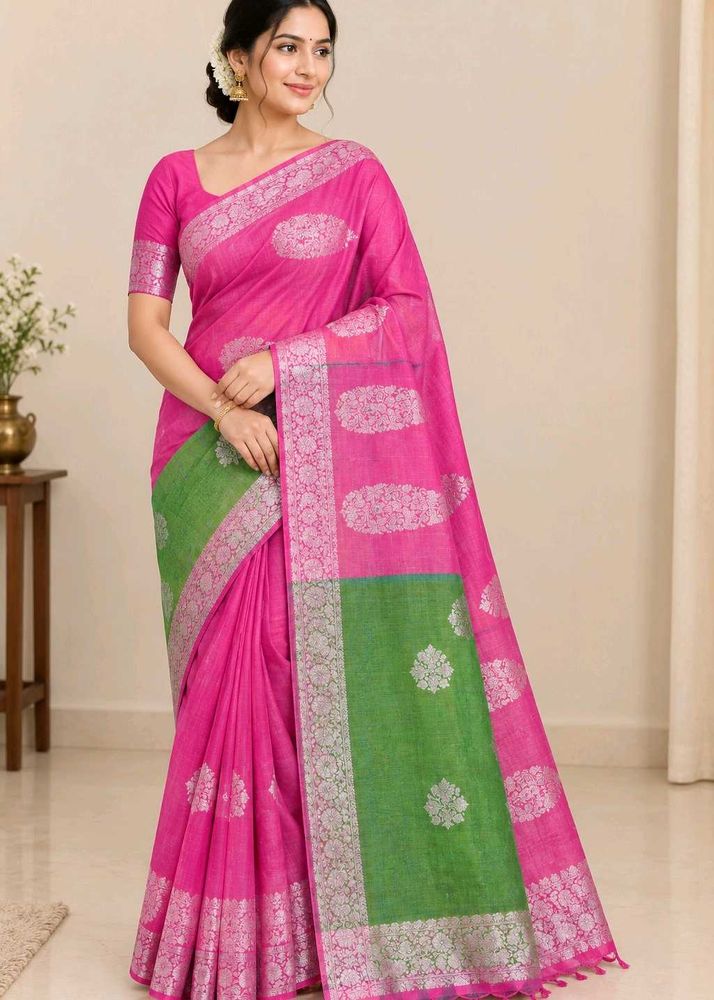 Beautiful Pink &amp; Green Saree