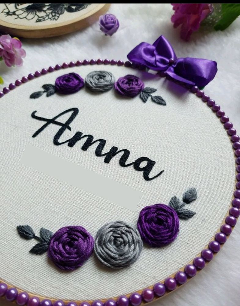 Hand Embroidered Name Hoop 🪡