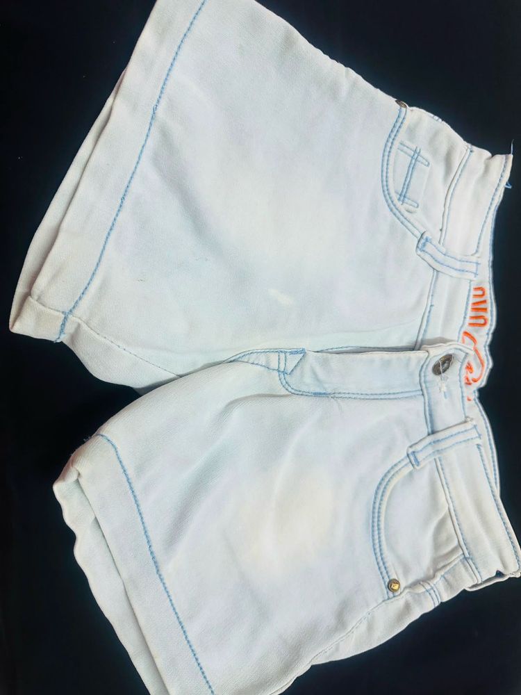 Cute Light Wash Denim kide  Shorts
