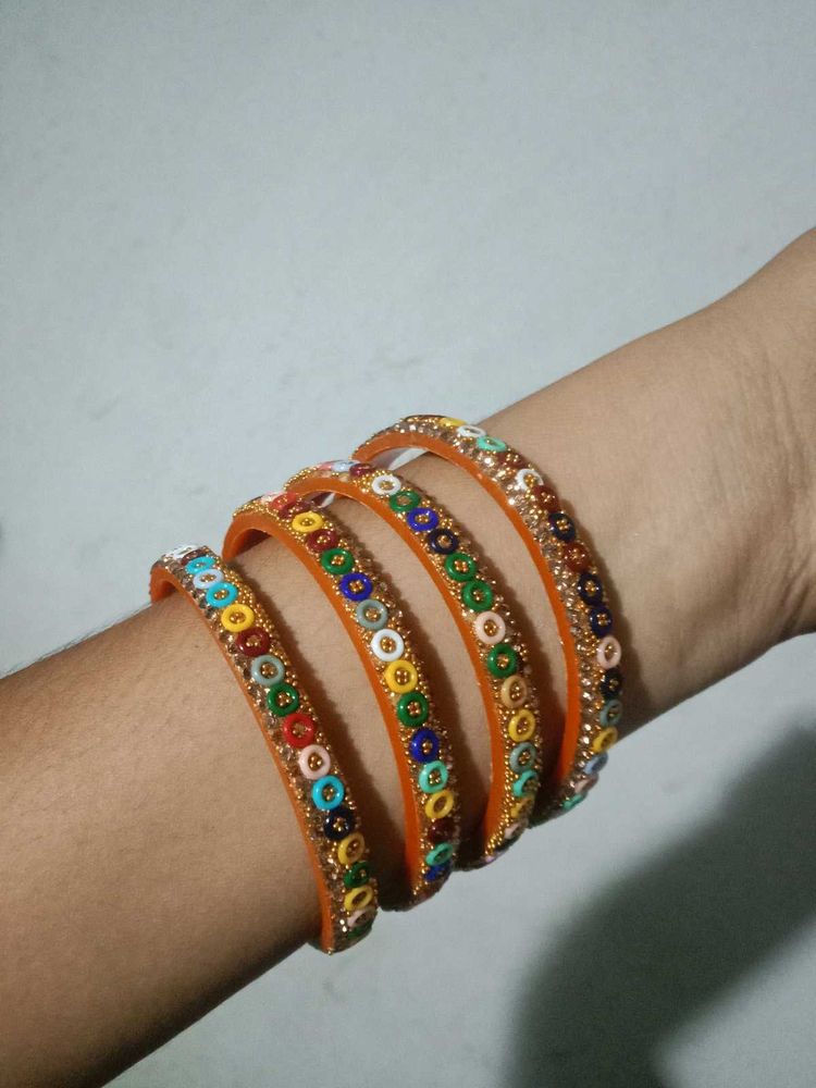 Charminar bangles, Vibrant Beaded Bangles Set
