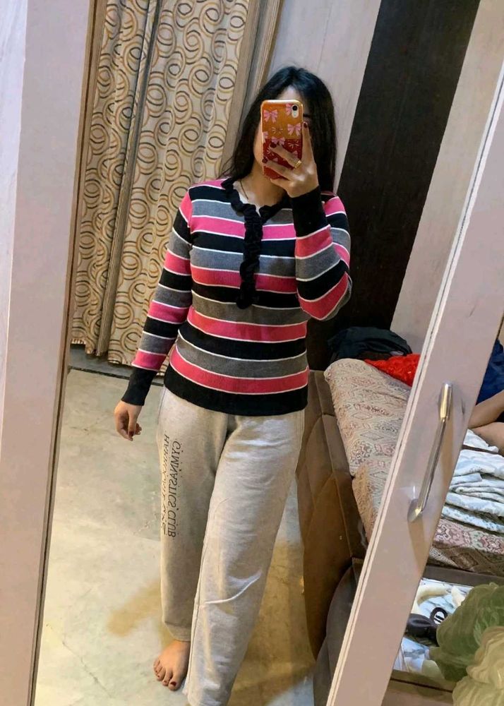Striped Knit Top and pant woolen