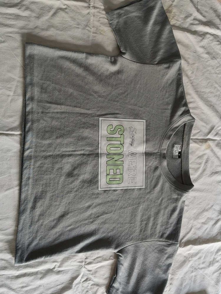 Grey "Stoned" Graphic T-Shirt