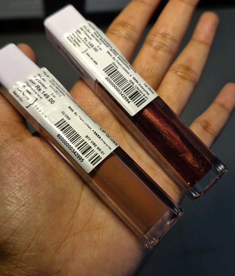 Lot of 2 vintage Lip Glosses - Brown &amp; Pink Sparkl