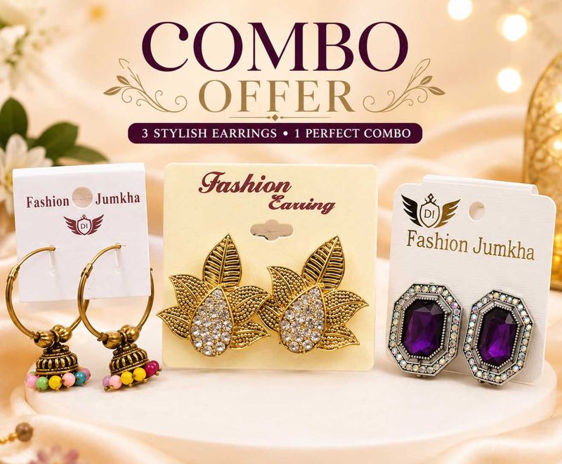 Stylish Earring Studs Combo Offer