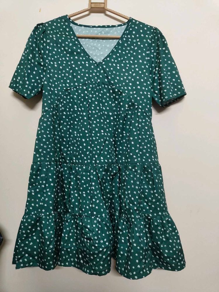 Green Polka Dot Mini Dress