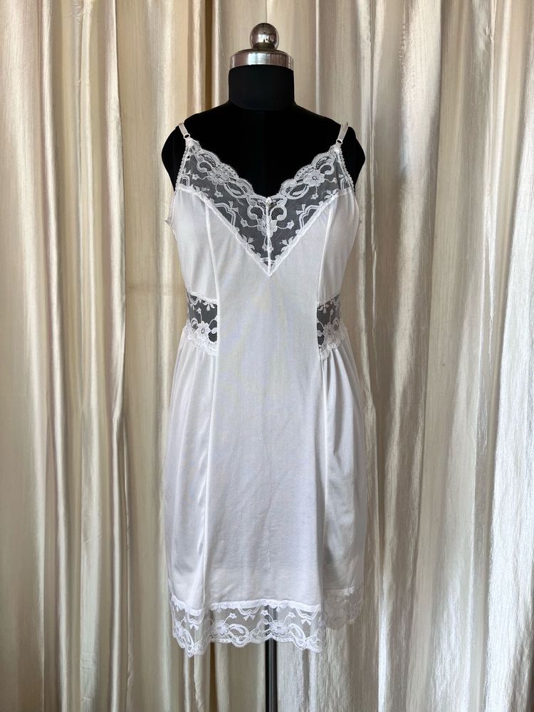 Vintage White Lace Slip