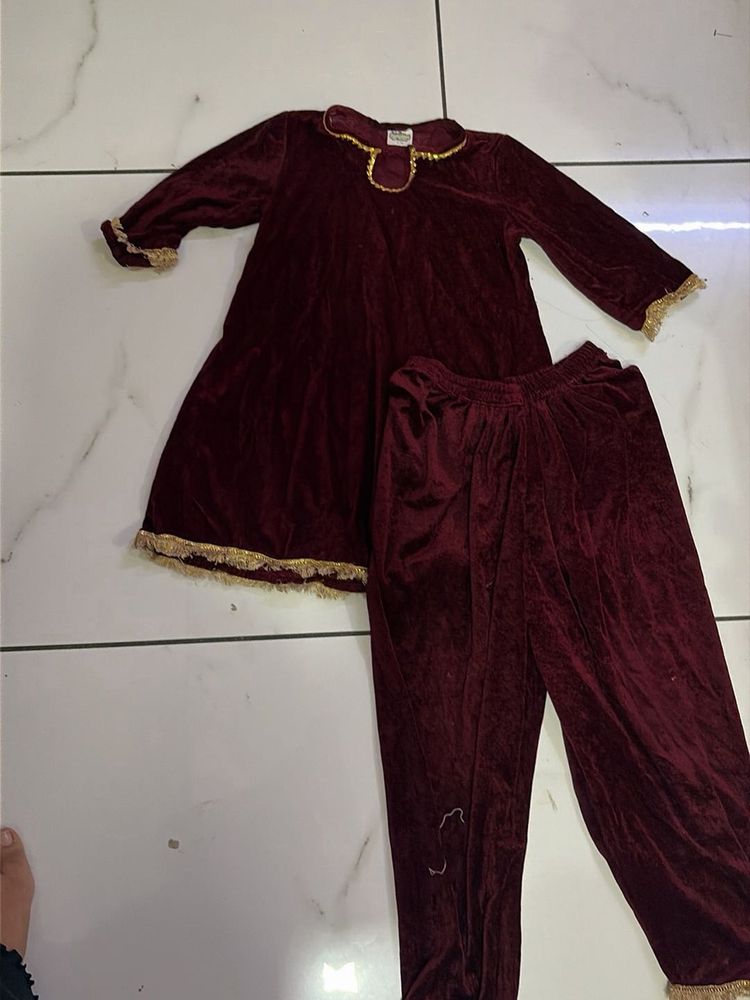 Elegant Velvet Kurta Set