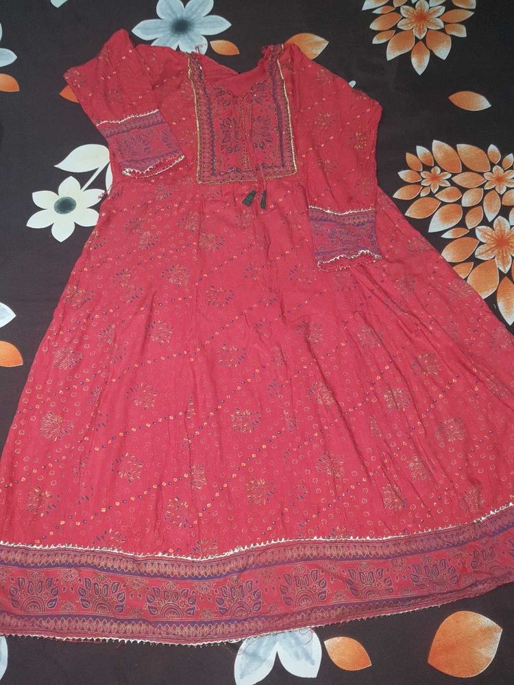 Red Anarkali Kurta