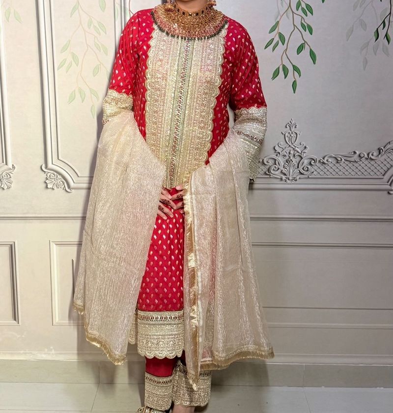 Stunning Red Kurta Set with Dupatta