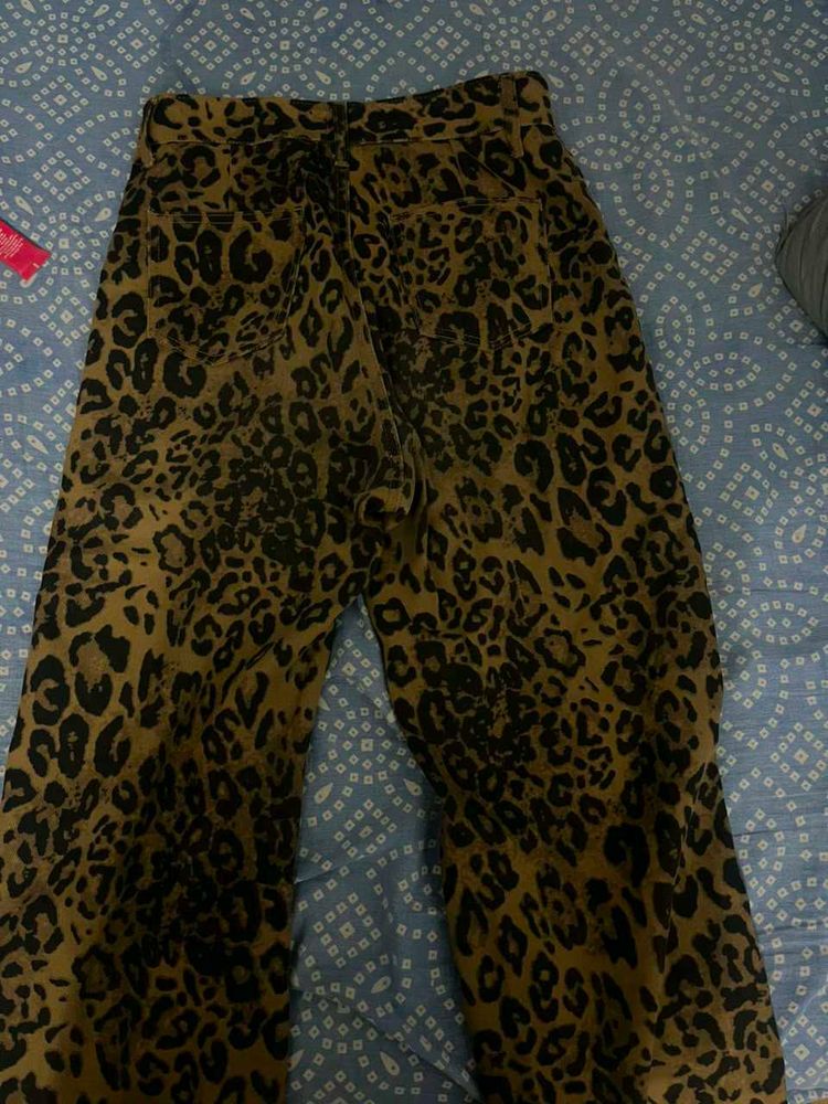 Leopard Print Wide Leg Pants