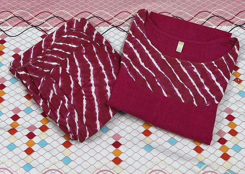 Stylish Pink Kurta &amp; Palazzo Set