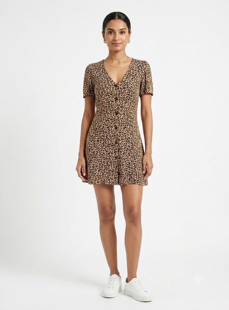H&amp;M Animal Print A-Line Mini dress