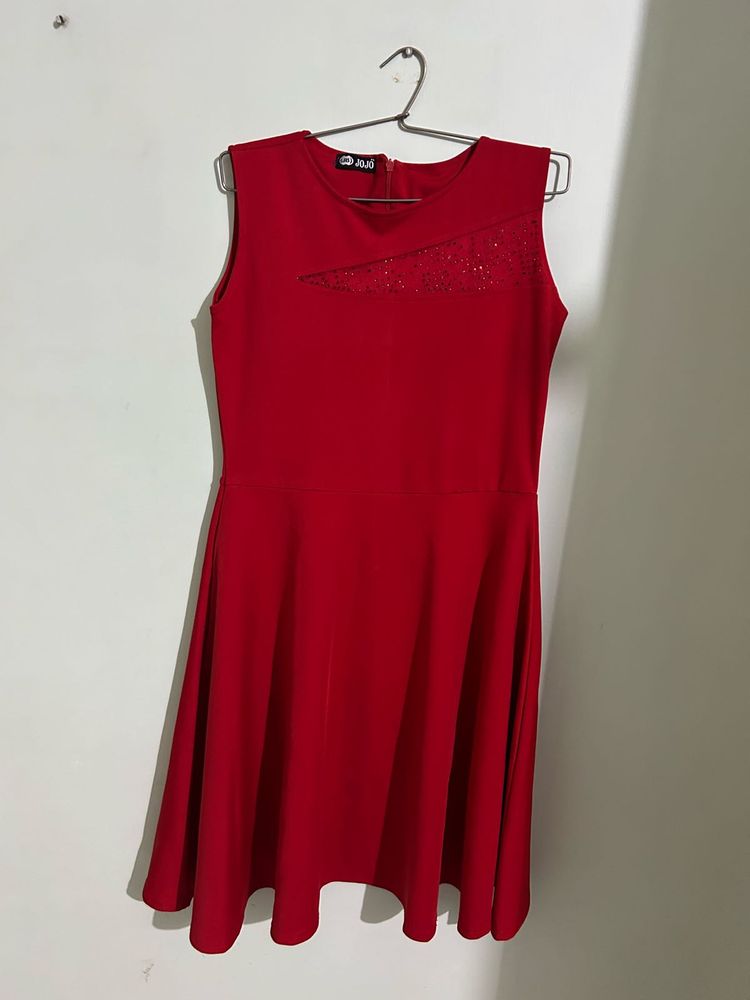 Red Sleeveless Party Dress