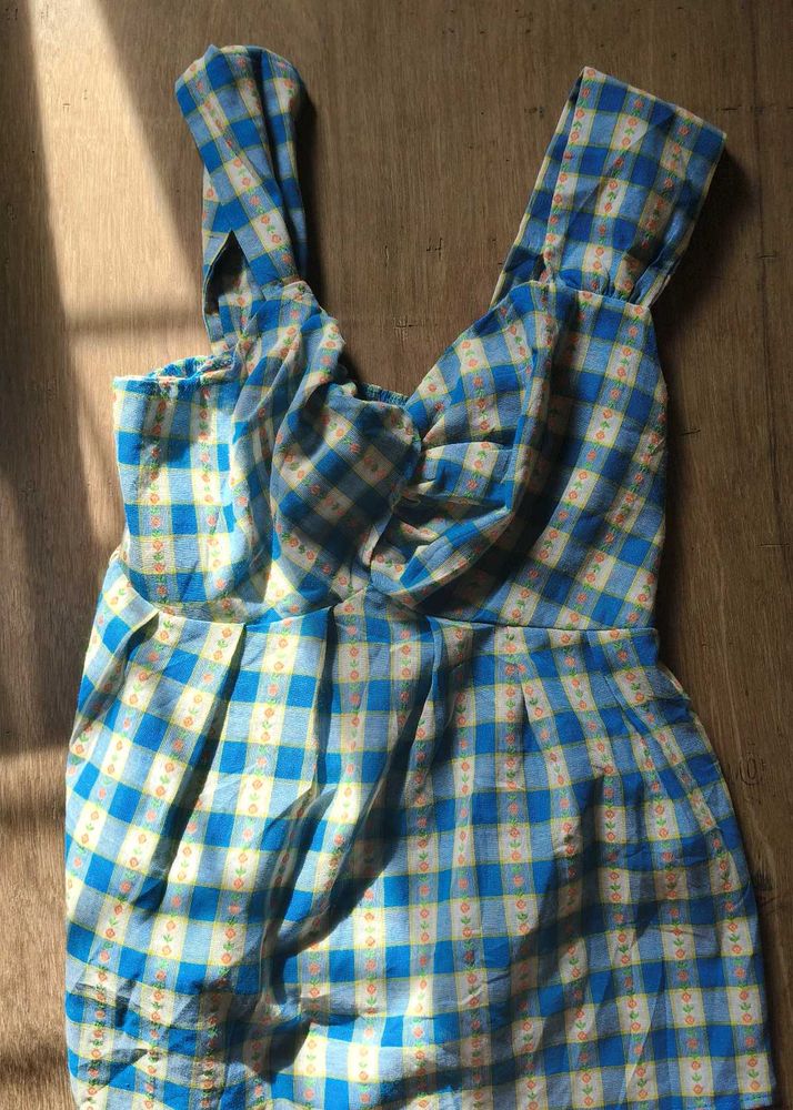Blue Plaid Summer Dress
